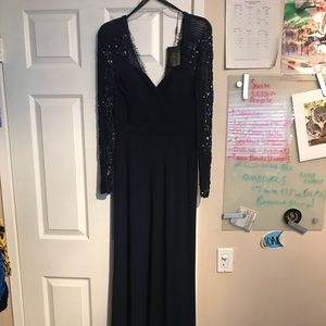 NWT Terani Couture sheer long sleeve dress size 6
